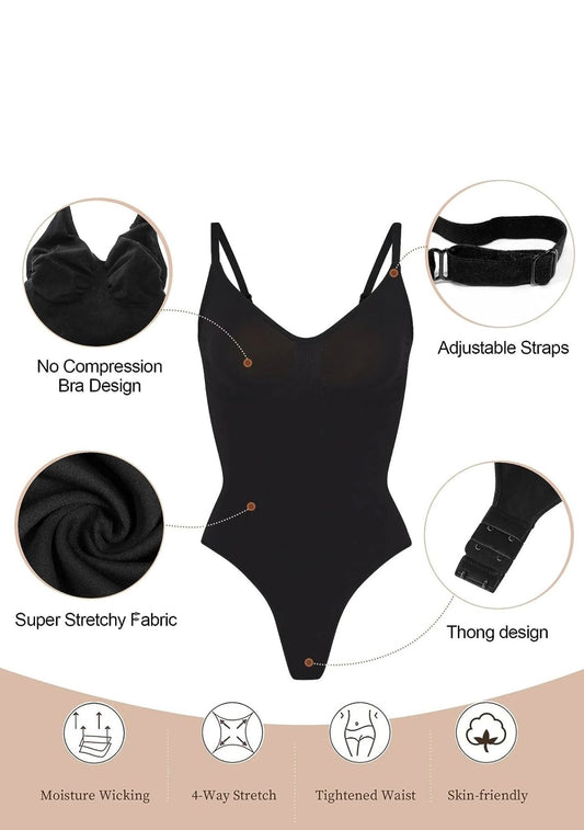 Seamless Slimming Shaper Thong Bodysuit